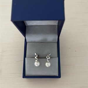 Natural pearl 925 sliver ear stud
